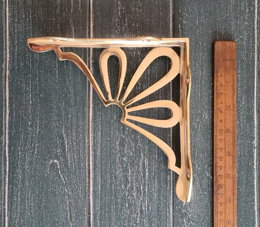 Shelf Bracket DAISY Design Solid Brass 175 x 175mm