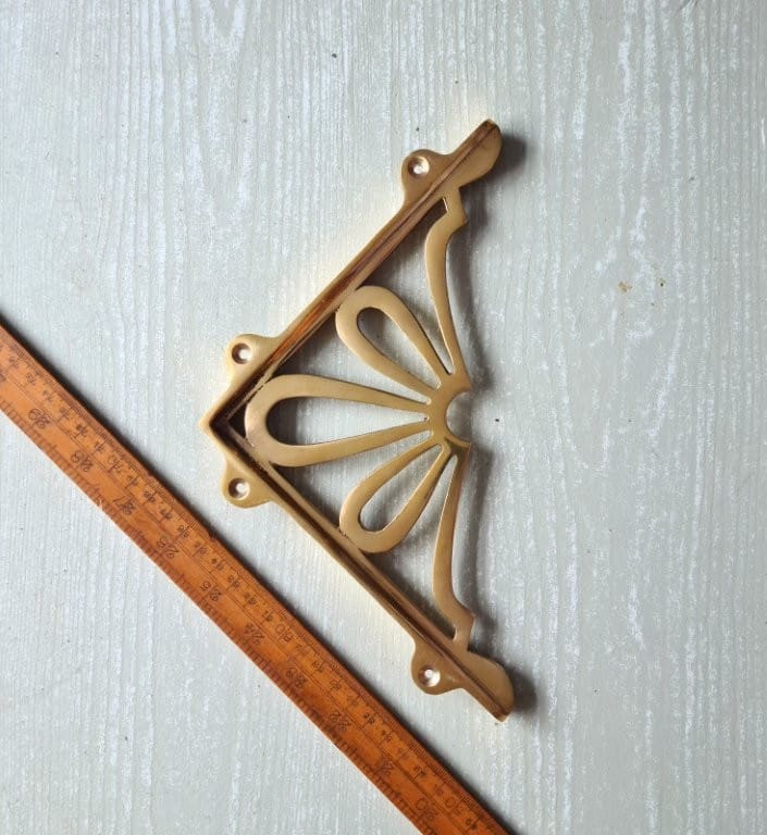 Shelf END Bracket Arch DAISY Design Solid Brass 180 x 180mm - Image 2