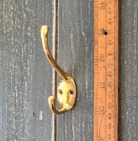 Hat & Coat Hook TIMELESS Solid Brass Polished 95mm