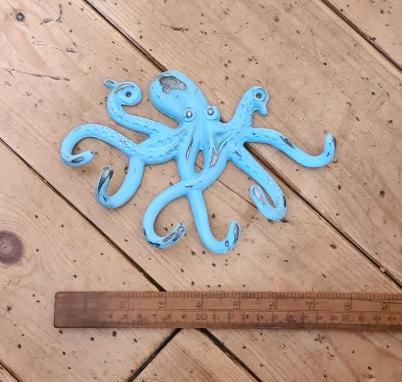Multi Hook OCTOPUS Angled Head Antique Blue Patina 130 x190mm