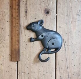 Coat Hook Single RAT Cast Antique Iron 115 x 120mm