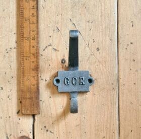 Coat Hook Double GCR Great Central Railway 2 Part 2 Hole Cast Antique Iron 110mm
