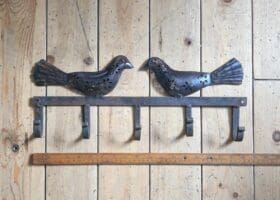 Hook Rail TWO BIRDS 5 hooks Upcycled 470mm x 190mm - P7
