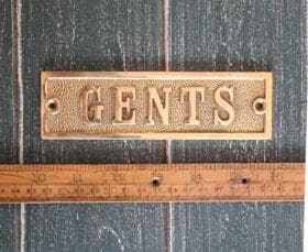 Plaque GENTS Cast Polished Brass 45mm x 150mm