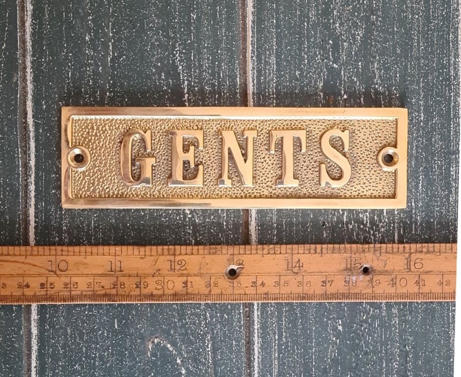Plaque GENTS Cast Polished Brass 45mm x 150mm