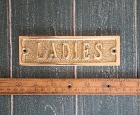 Plaque LADIES Cast Polished Brass 45mm x 150mm