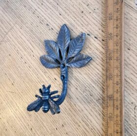 Coat Hook Single FLYING BEE Cast Antique Iron 95mm x 125mm