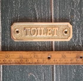 Plaque Toilet Door TOILET Solid Brass 110mm x 34mm