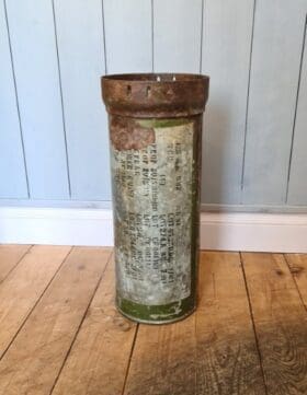 SHELL CASE Cylindrical Iron Wallking Stick Stand 190mm x 470mm High