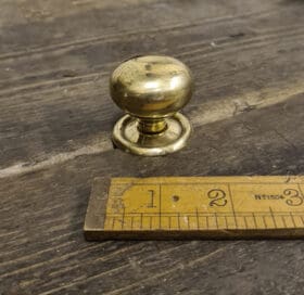 Cupboard Knob Hollow c/w Base Plate & Wood Screw Polished Brass 39mm Dia