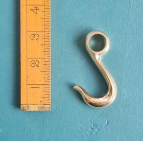 Hanging Rail Swivel Hook (fits Wardrobe Rail) Solid BRASS 75mm 16mm Int Dia