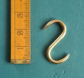 Meat Hook 'S' Shape Solid Brass 65mm