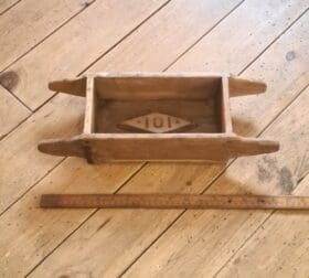 Brick Mould Single With Handles & Logo Reclaimed Teak 450 x 175 x 90mm