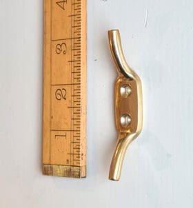 Cleat Hook Double Solid Brass Polished 76mm