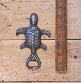 Bottle Opener Hand Held TURTLE Cast Antique Iron 155mm