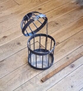 BIRD CAGE Hanging Planter Rust Metal 165mm Diameter x 250mm High