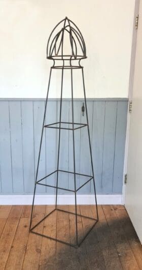 Climbing Plant Frame Vine Support Obelisk Geometrical Top Antique Rust 1650mm H