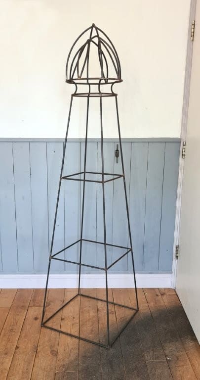 Climbing Plant Frame Vine Support Obelisk Geometrical Top Antique Rust 1650mm H