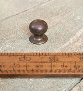 Button Knob Cupboard Spice Drawer Solid Antique Brass 18mm Dia - T & B