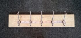 Hook Rail 5 Hook Distressed Galv Patina 230mm x 770mm (E120.BS)