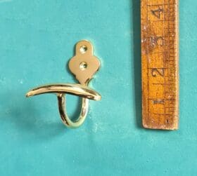 Coat Hook BOWLER TOP HAT  Plate Wide Polished Brass 70mm x 80mm