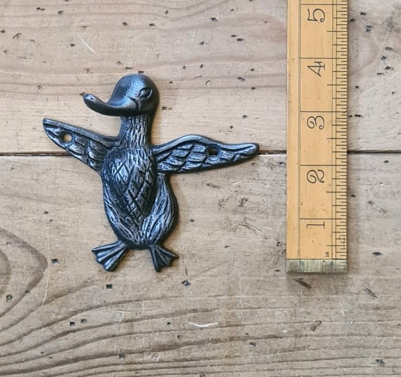 Coat Hook Single FLYING DUCK Cast Antique Iron 100 x 90mm