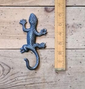 Coat Hook Single GECKO Cast Antique Iron 150 x 75mm