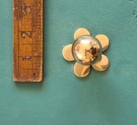 Knob Cupboard FLOWER Solid Brass 30mm Diameter Knob on 50mm Plate