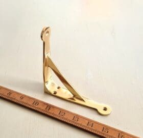 Shelf Bracket GALLOWS Penny End Polished Brass 5" x 5" TBD see 70.070C.SB.129