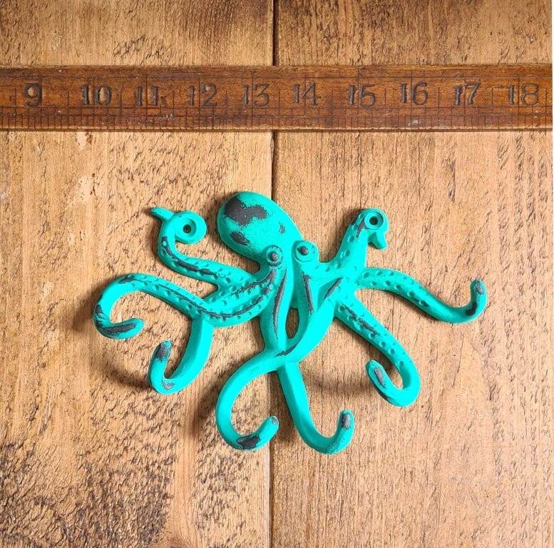 Multi Hook OCTOPUS Angled Head Antique Green Patina 130 x 190mm