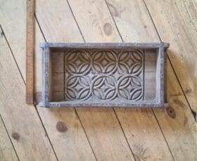 Brick Mould Single Patterned Logo Reclaimed Teak LARGE 360 x 195 x 75mm