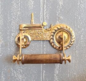 Toilet Roll Holder VINTAGE TRACTOR Drop In Solid Brass 205mm x 180mm