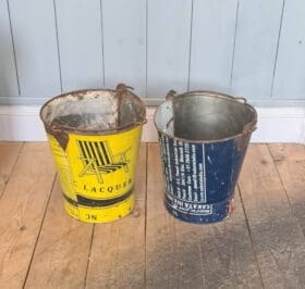 Buckets Coloured Blue / Yellow Upcycled Drums Tin 250mm