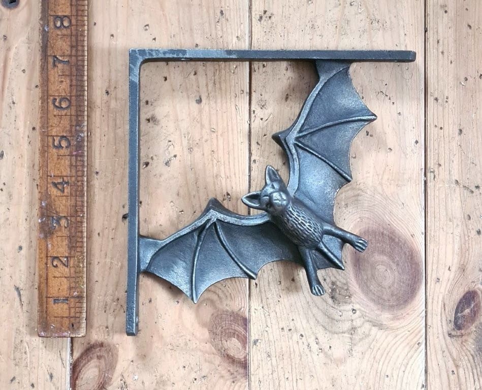 Shelf Bracket FLYING BAT Cast Antique Iron 180 x 180mm
